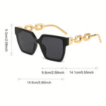 Load image into Gallery viewer, Bold Square Frame Chain-Design Sunglasses
