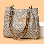 Load image into Gallery viewer, Elegant Plaid Faux Leather Tote
