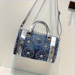 Load image into Gallery viewer, Denim Rivet Boston Bag
