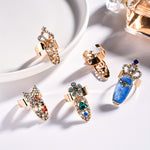 Load image into Gallery viewer, Boho Rhinestone Nail Ring Set - 12-Piece Vintage Glam
