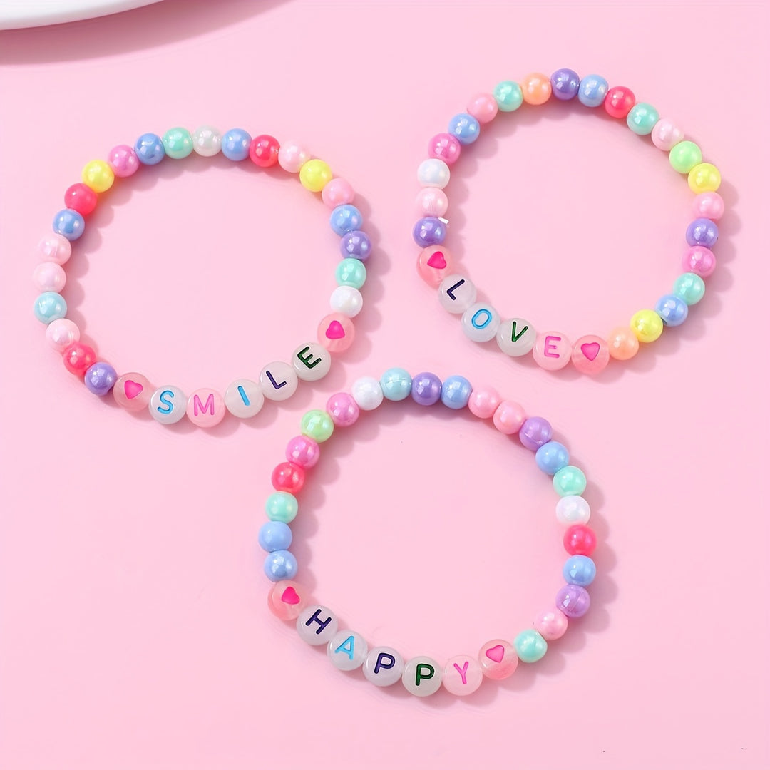 3pcs Luminous Acrylic Beads Bracelet Set