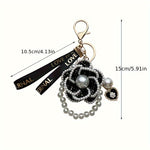 Load image into Gallery viewer, Handmade Pearl Camellia Keychain and Bag Charm
