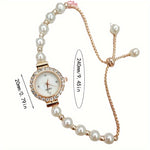 Load image into Gallery viewer, Elegant Pearl &amp; Rhinestone Women&#39;s Watch
