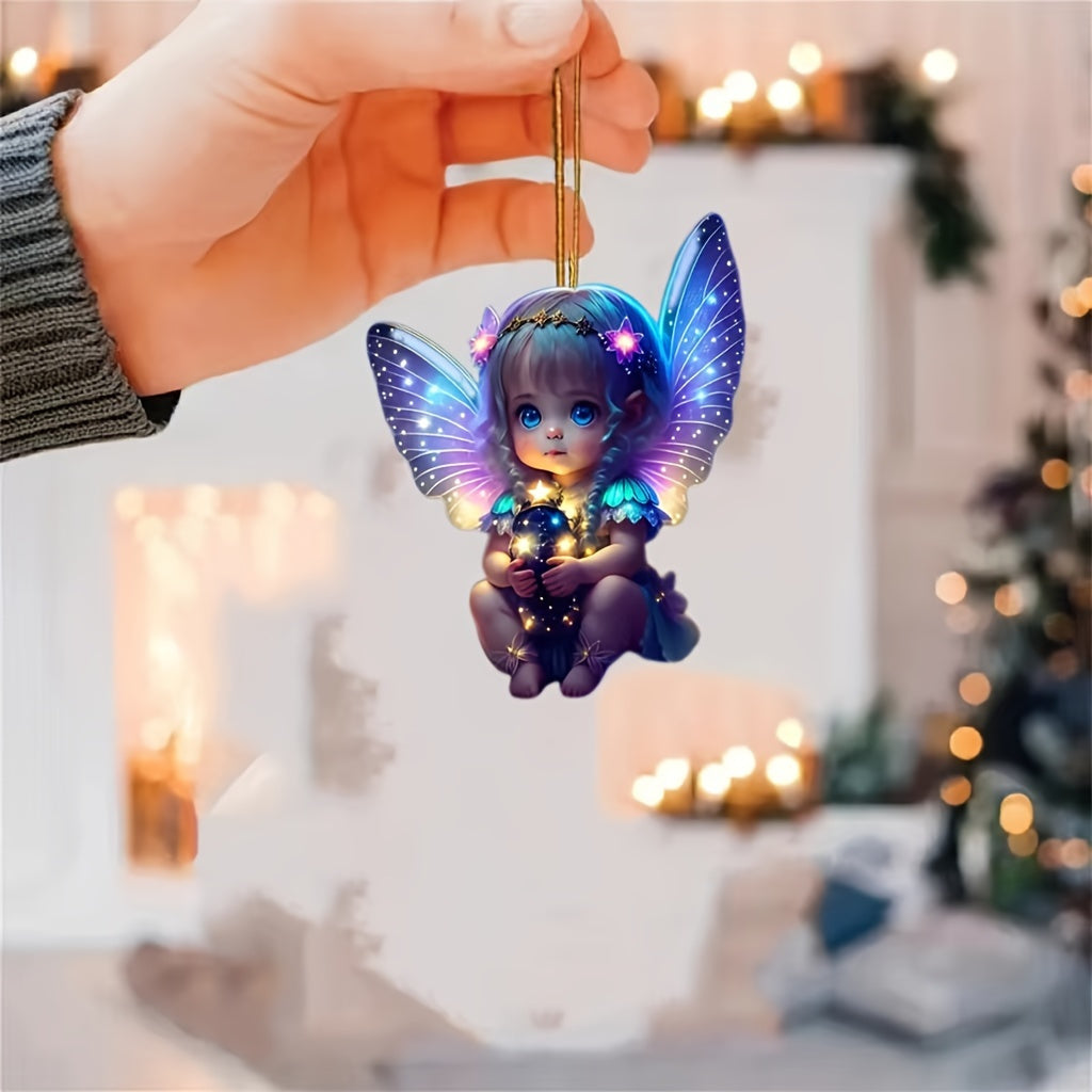 Charming 2D Angel Pendant for Car Mirrors