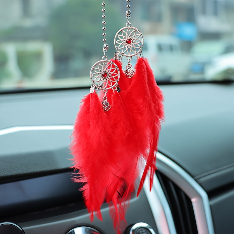 Feather Dream Catcher Car Charm