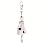 Load image into Gallery viewer, Polka Dot Lady Keychain – Fashion Doll Charm for Bags &amp; Keys
