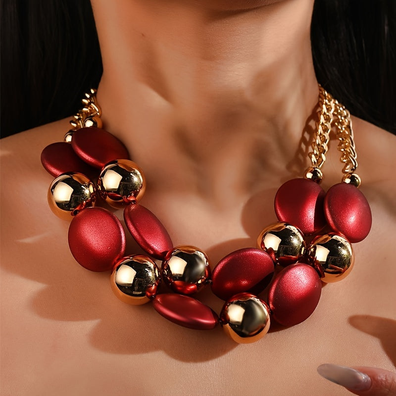 Elegant Resin Bead Statement Necklace