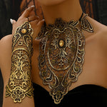 Load image into Gallery viewer, Halloween Lace Skull Necklace &amp; Bracelet Set
