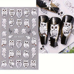 Load image into Gallery viewer, 5D Owl &amp; Snowflake Nail Art Stickers (2 Sheets)
