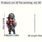 Load image into Gallery viewer, 2D Acrylic Hip Hop Girl Pendant
