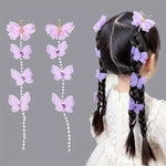 Load image into Gallery viewer, Butterfly Faux Pearl Braided Hair Clip
