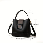 Load image into Gallery viewer, Elegant Solid Faux Leather Bucket Bag
