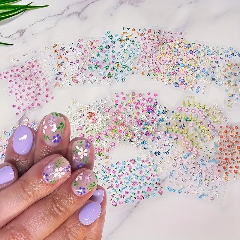 3D Daisy & Bow Tie Nail Art Stickers