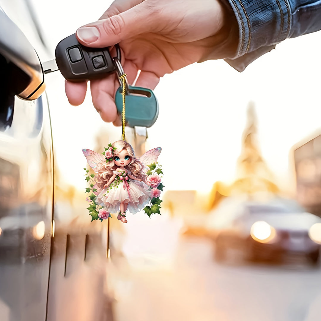 Flower Fairy Pendant - Fantasy Car, Key, or Backpack Charm