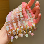 Load image into Gallery viewer, Resin Bead Bracelet with Faux Pearl &amp; Shell Charms
