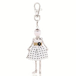 Load image into Gallery viewer, Polka Dot Lady Keychain – Fashion Doll Charm for Bags &amp; Keys
