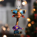 Load image into Gallery viewer, Cool Giraffe Hip-Hop Car Ornament
