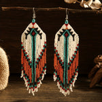 Load image into Gallery viewer, Handmade Beaded Tassel Earrings
