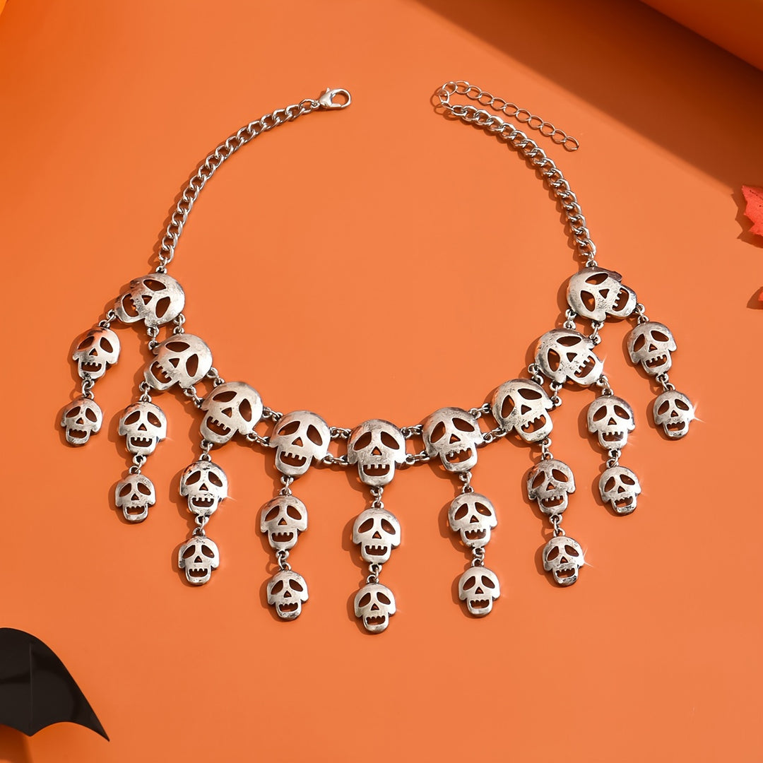 Vintage Punk Skull Tassel Choker