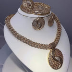 Load image into Gallery viewer, Golden Rhinestone Jewelry Set
