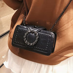 Load image into Gallery viewer, Retro Rhinestone Buckle Punk Crossbody Bag
