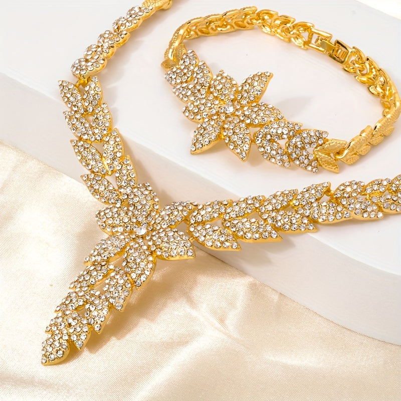 Elegant Gold-Plated Zircon Jewelry Set