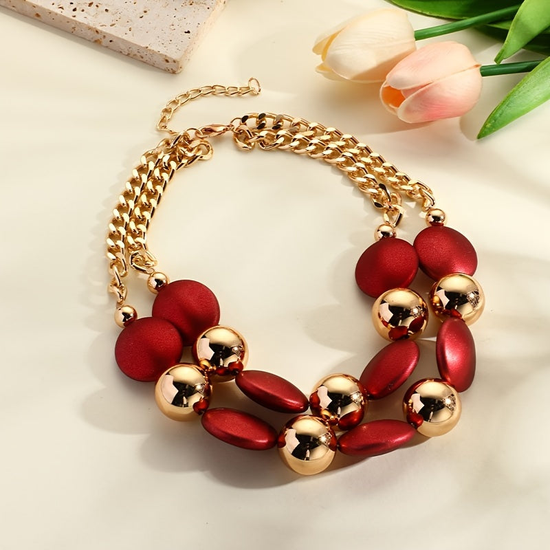 Elegant Resin Bead Statement Necklace