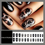 Load image into Gallery viewer, Black Rose Ballet Press-On Nails
