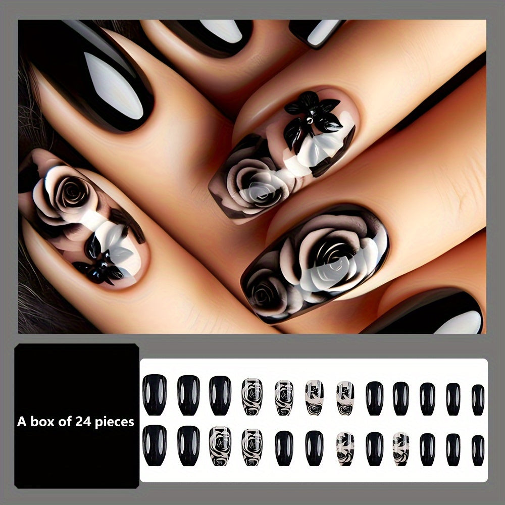 Black Rose Ballet Press-On Nails