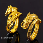 Load image into Gallery viewer, Golden Dragon &amp; Phoenix Ring
