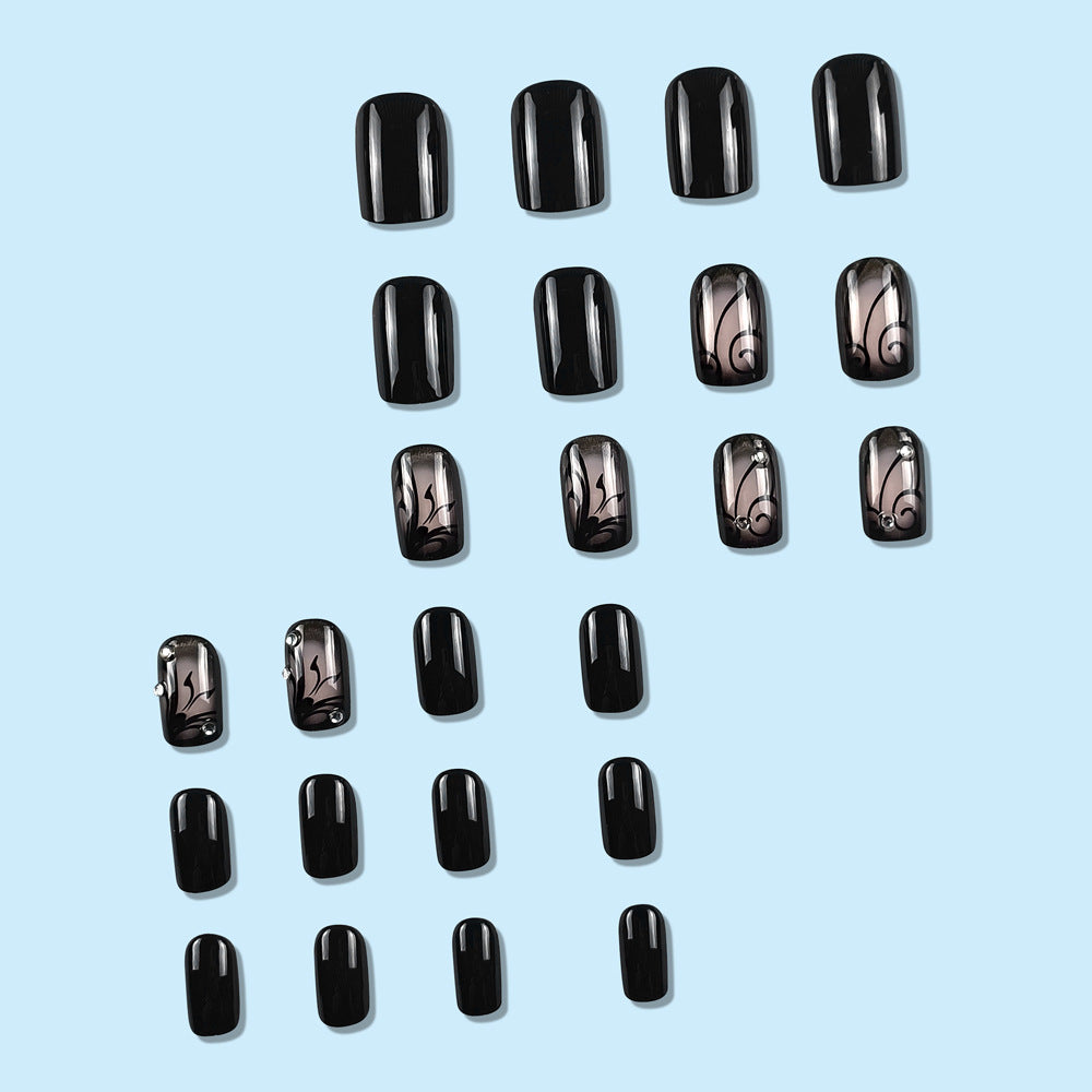 Dark Ins Style Black Vine Nail Wraps or Nail Stickers