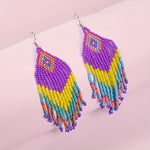 Load image into Gallery viewer, Boho Beaded Tassel Dangle Earrings
