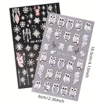 Load image into Gallery viewer, 5D Owl &amp; Snowflake Nail Art Stickers (2 Sheets)
