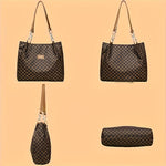 Load image into Gallery viewer, Elegant Plaid Faux Leather Tote
