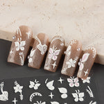 Load image into Gallery viewer, White Flower 5D Nail Art Stickers
