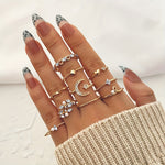 Load image into Gallery viewer, 10-Piece Rhinestone Adjustable Ring Set
