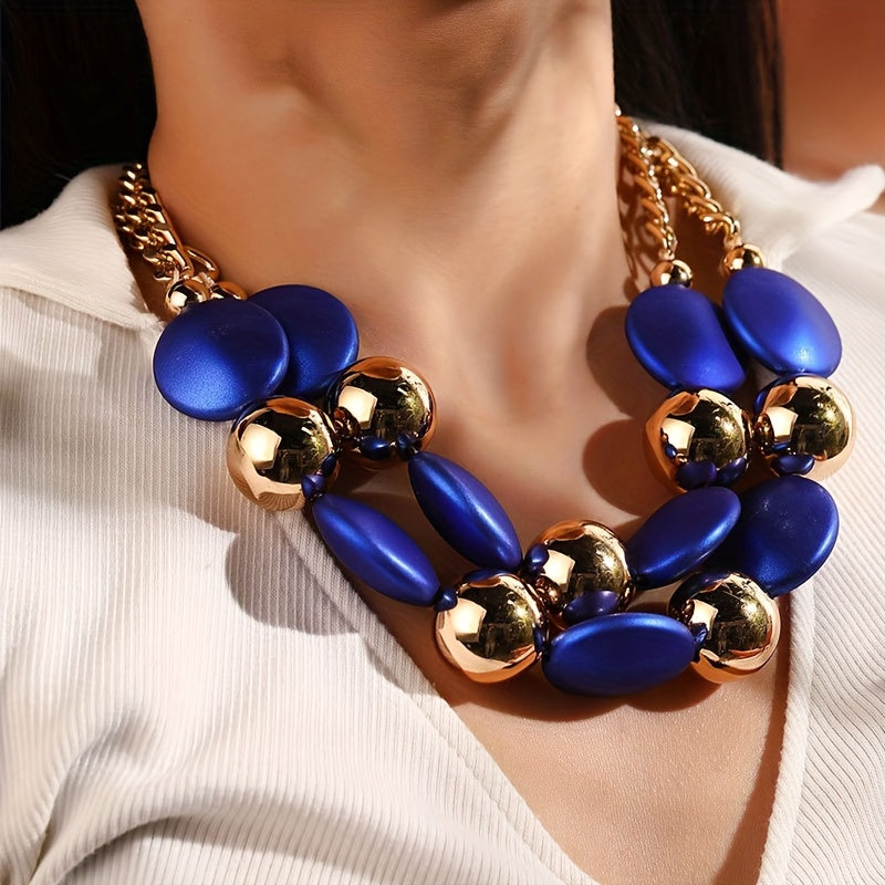 Elegant Resin Bead Statement Necklace