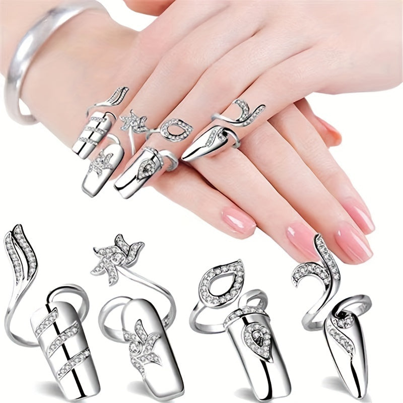 8pcs Fashionable Nail Rings Set