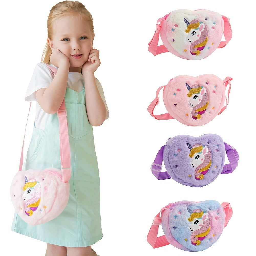 Unicorn Heart Plush Crossbody Bag