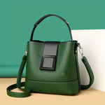 Load image into Gallery viewer, Elegant Solid Faux Leather Bucket Bag
