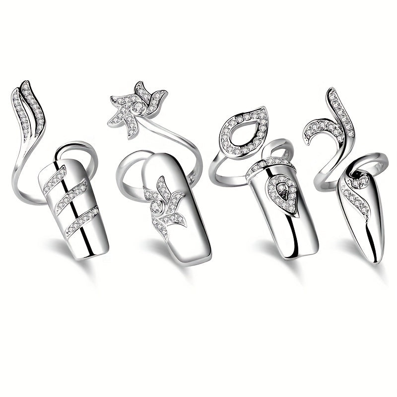 8pcs Fashionable Nail Rings Set