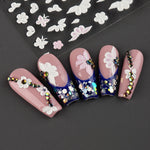 Load image into Gallery viewer, White Flower 5D Nail Art Stickers
