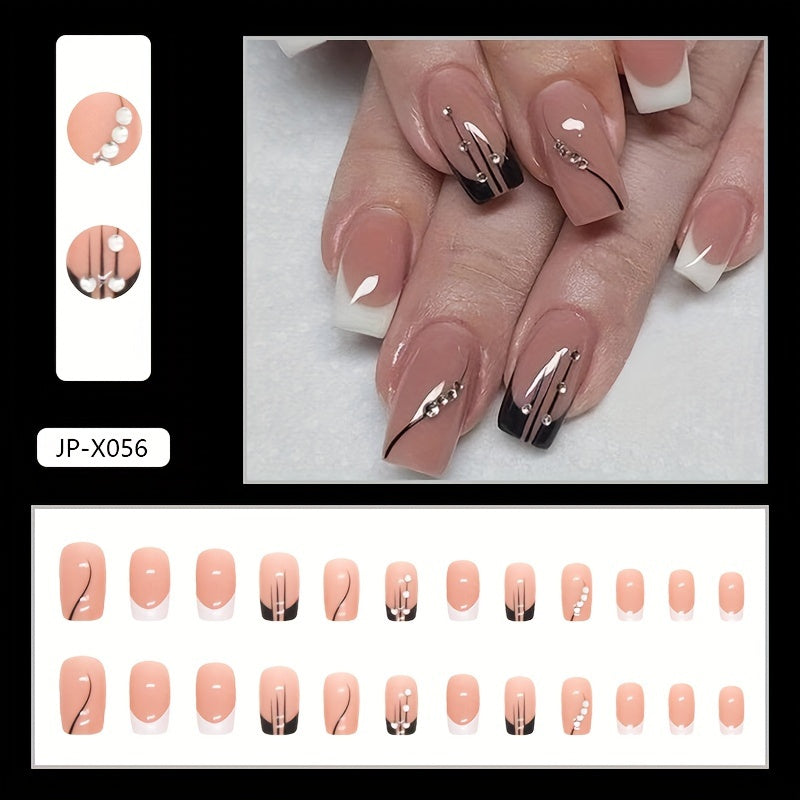 Glossy Nude French Tip Nails