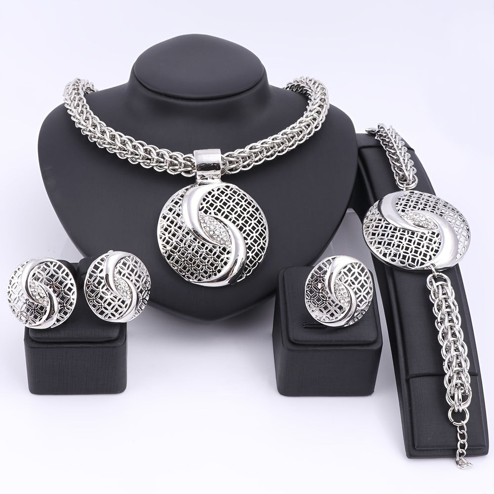 Golden Rhinestone Jewelry Set